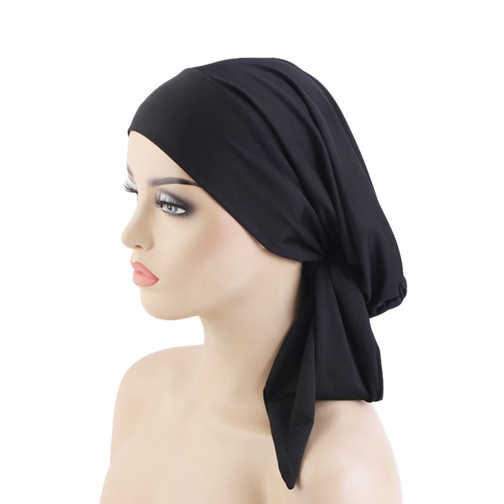 Nouveau femmes musulmanes Stretch Turban Hijab sous-écharpe casquettes Cancer chimio bonnets casquettes chapeau foulards pré-attaché écharpe sommeil couverture de cheveux