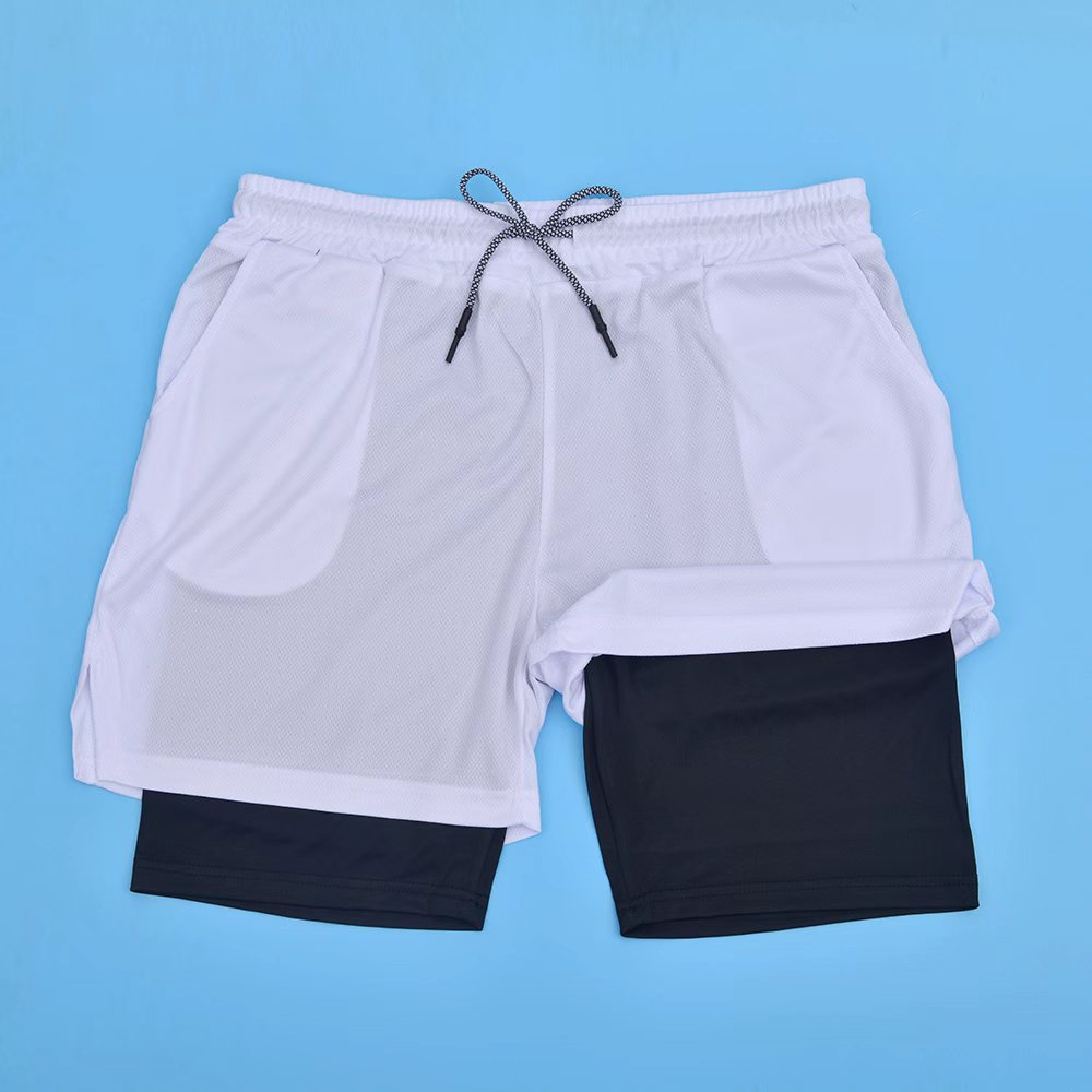 Short de Sport 2 en 1 pour hommes, vêtements de Sport, Short de course à Double pont, bas de plage, été, Fitness, entraînement, Jogging, pantalons courts pour hommes