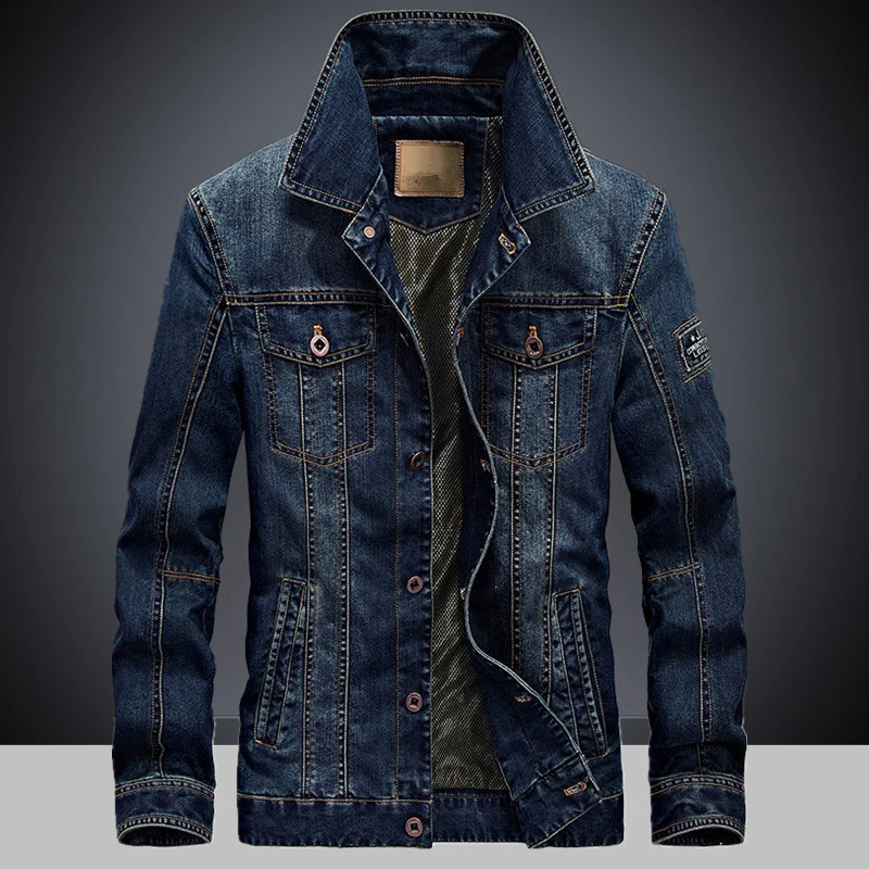 Veste en jean décontractée pour hommes, manteau en jean de style printemps et automne, veste en jean légère, veste en jean rétro multi-sacs pour hommes