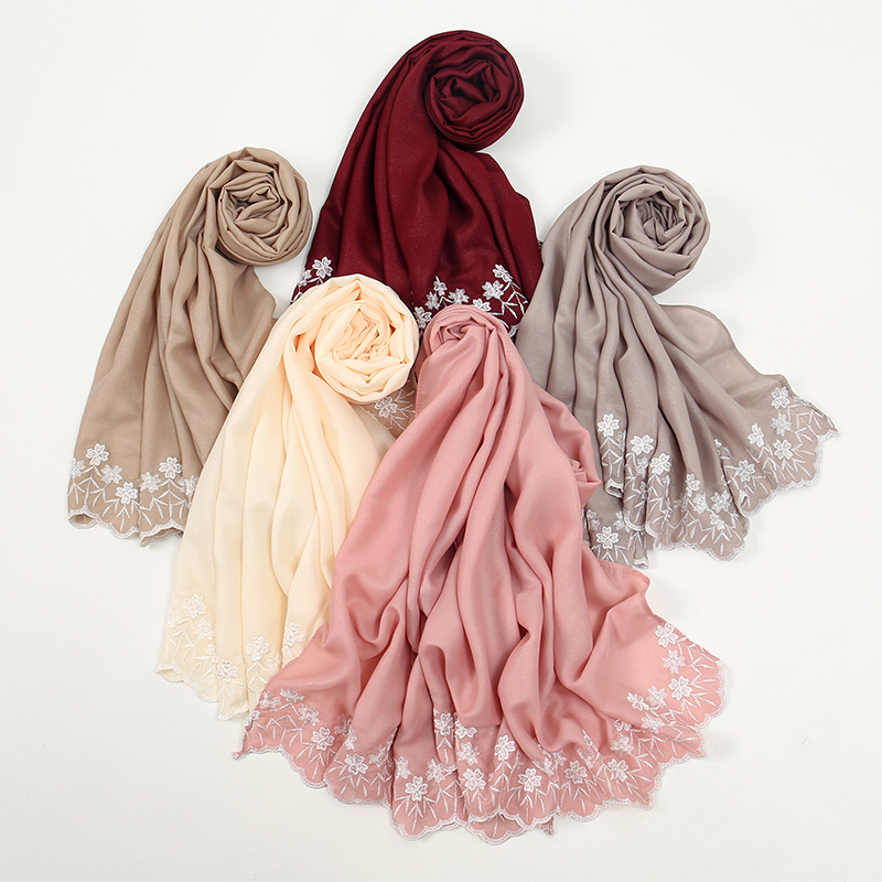9 couleurs paillettes Hijab coton Polyester écharpe enveloppes châles unis rayonne tissu soie argent fil musulman écharpe femmes Hijab instantané