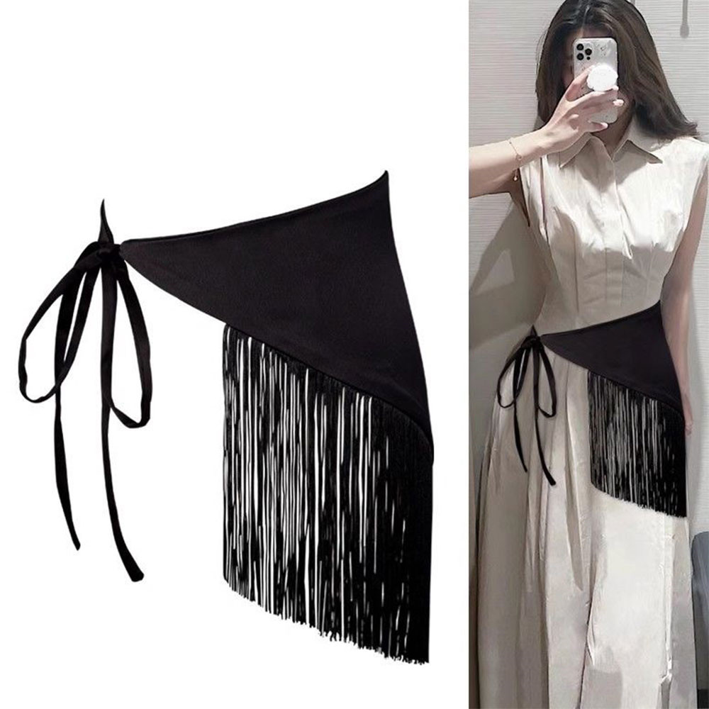 Nouvelle ceinture large rétro à imprimé brodé ethnique, style corset à pompons triangulaires, pour robe, chemise et jean