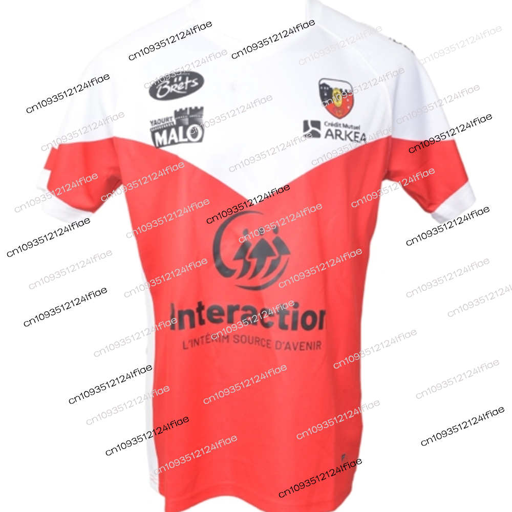 Nouveau T-shirt de sport à manches courtes et col en V pour homme 2025/26, séchage rapide et respirant, maillot de rugby R-RC domicile et extérieur Vane Sports