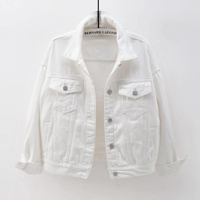 Veste en Jean femme printemps automne manteau court rose Jean vestes décontracté hauts violet jaune blanc hauts amples dame vêtements d'extérieur