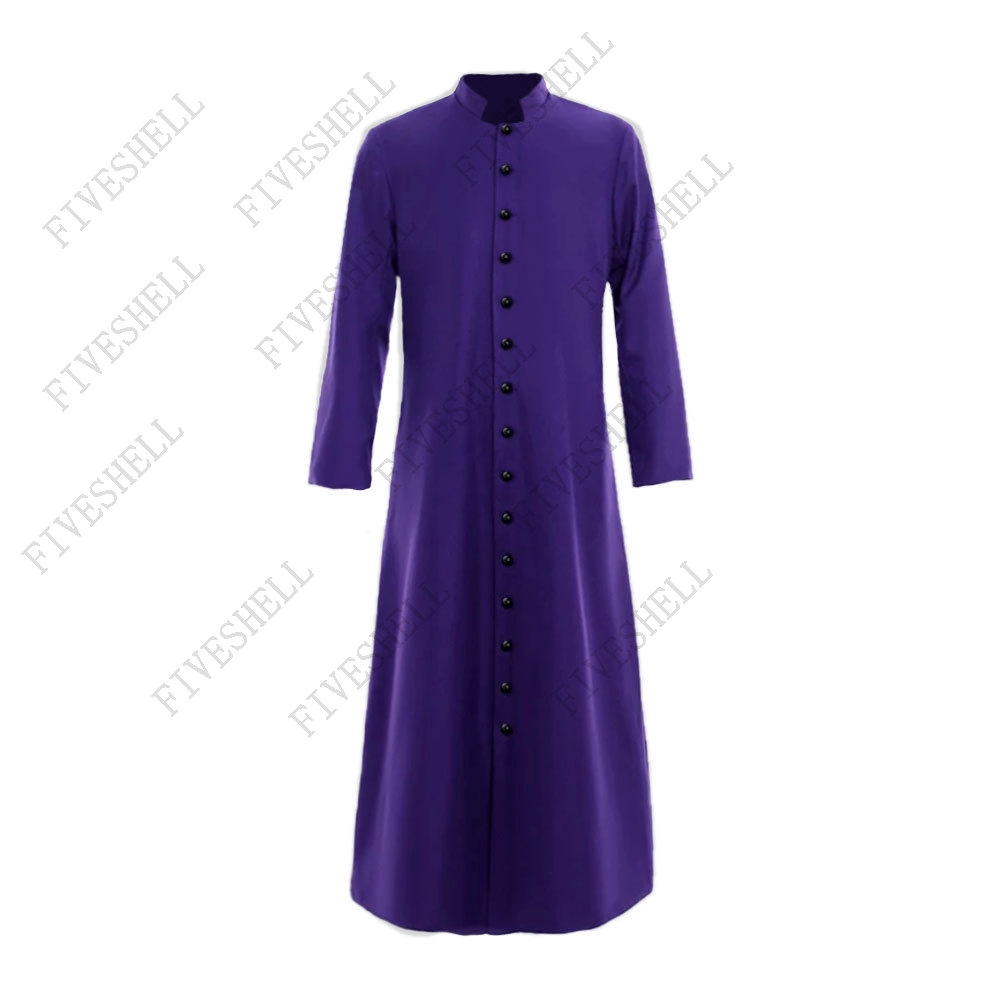 Robe de clergé légendaire pour cosplay d'Halloween 2025 avec cincture, vêtements de clergé médiéval, costume de prêtre romain