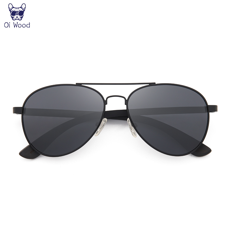 Oi bois lunettes de soleil pilote lunettes de soleil hommes femmes lunettes polarisées bleu Uv400 lentille