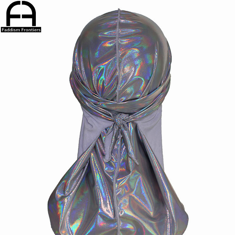 Durag coloré pour hommes, Turban soyeux à l'intérieur, casquette ondulée, accessoires pour cheveux, chapeau de Pirate