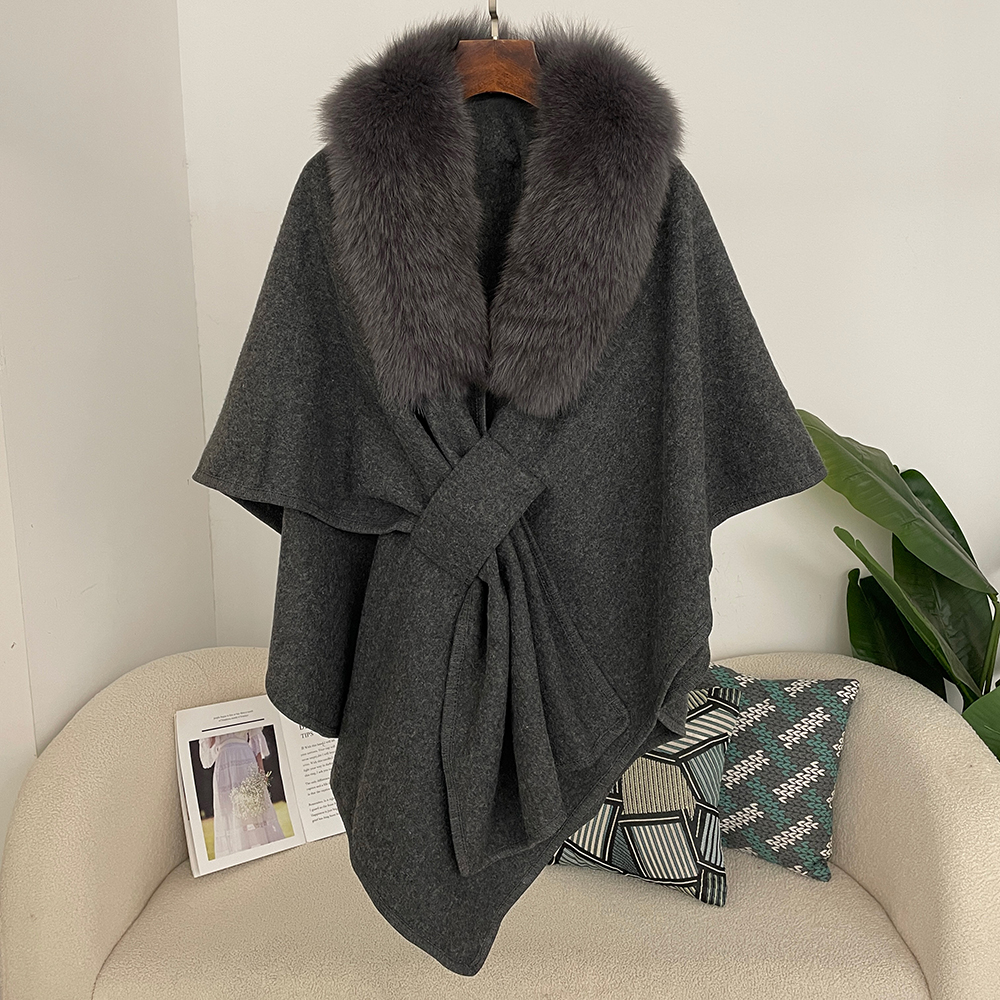 Printemps lanterne écharpe femme réel manteau de fourrure femmes Cape Poncho hiver chaud châle concepteur épaississement BPashmina Cape étole manteaux de fourrure