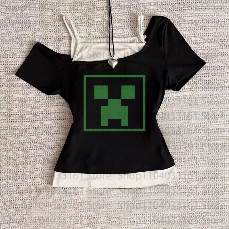Vêtements femme années 90 vêtements Vintage pour femmes Emo Trashy Y2k 2000s hauts Kawaii Harajuku femme T-shirts Kpop haut court femmes chemise
