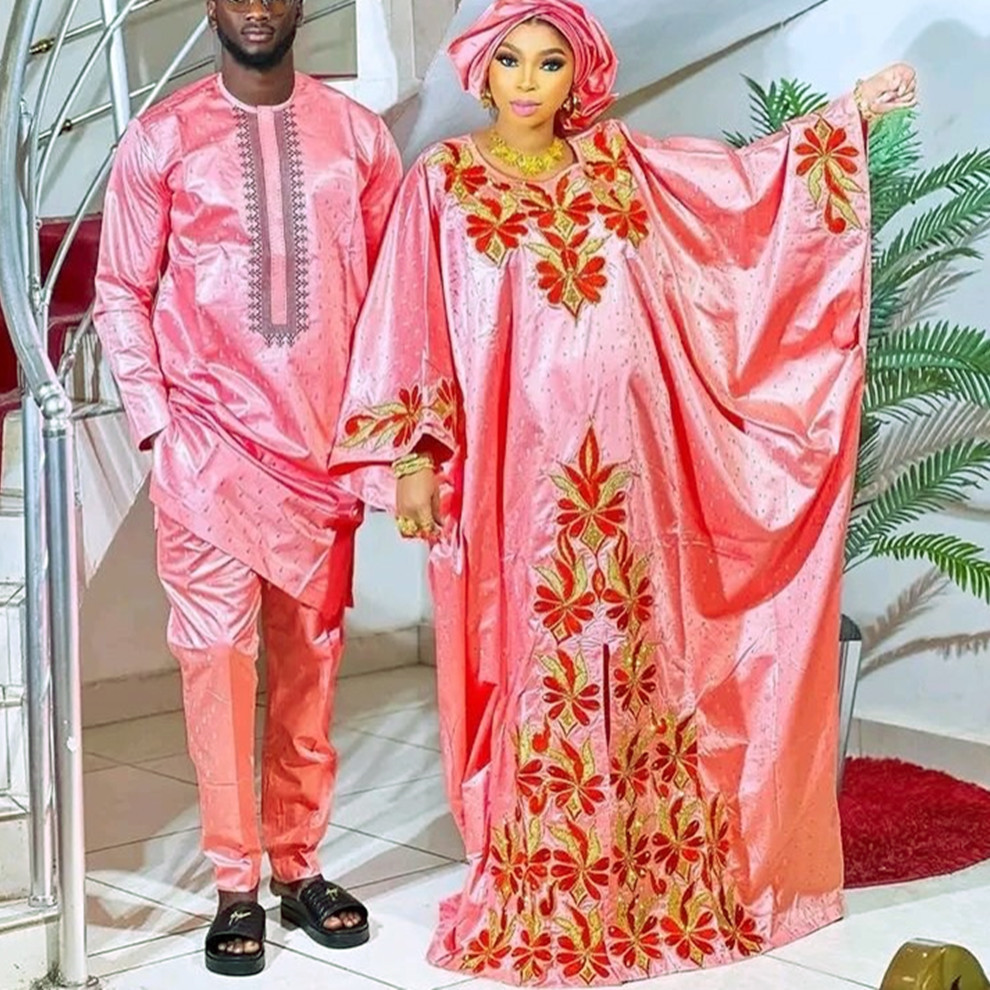 Robes africaines élégantes pour femmes, robes de mariage traditionnelles en broderie Bazin, robes Dashiki, vêtements assortis pour couples africains