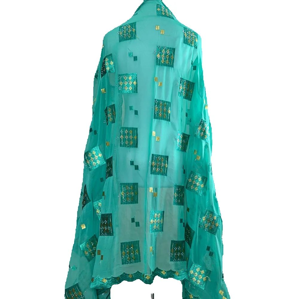 Nouveau Foulard Dubaï 2026 pour Femmes Musulmanes, Grand Hijab en Chiffon Africain, Hijab Islamique, Pashmina, Turban, Voile Brodé, Châles