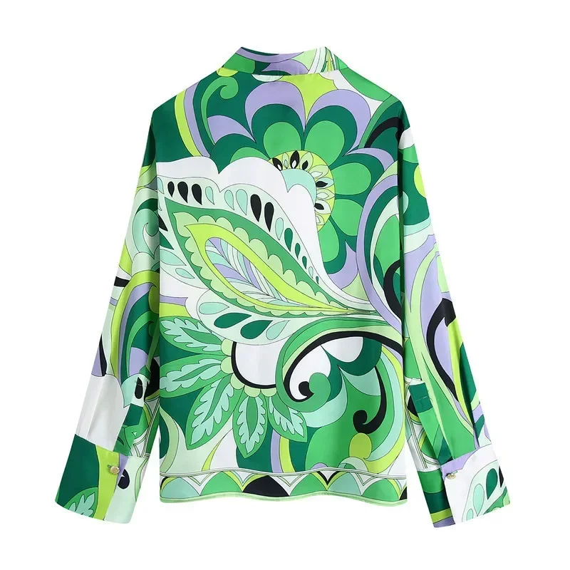 Ensemble jupe d'été pour femmes, hauts à la mode, manches longues, imprimé plante, chemise à fleurs, taille haute, jupe trapèze, style Boho, ensembles de plage, jupe Y2k