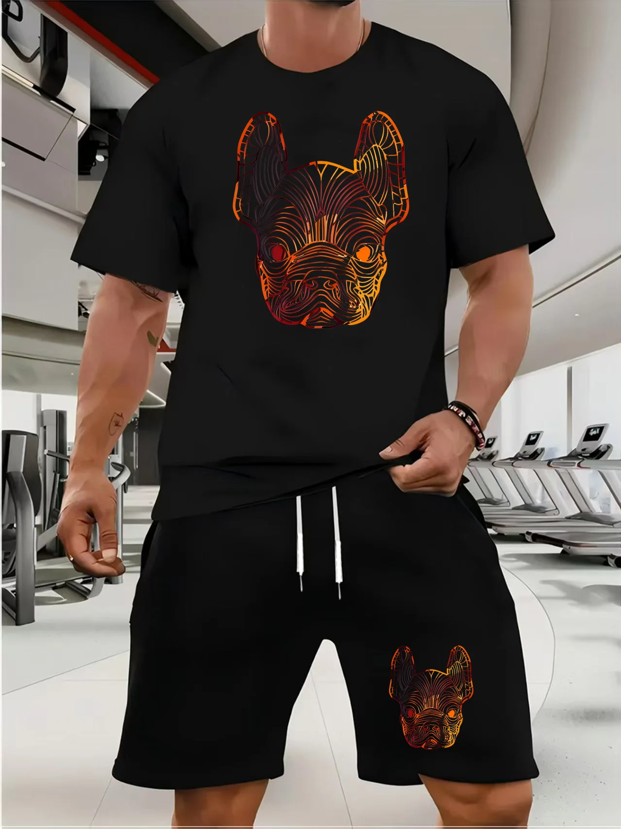Costumes tendance pour hommes Ensemble de shorts d'été pour hommes Tenue de sport T-shirt à manches courtes pour étudiants Ensemble de 2 pièces Survêtements pour hommes Vêtements décontractés pour hommes