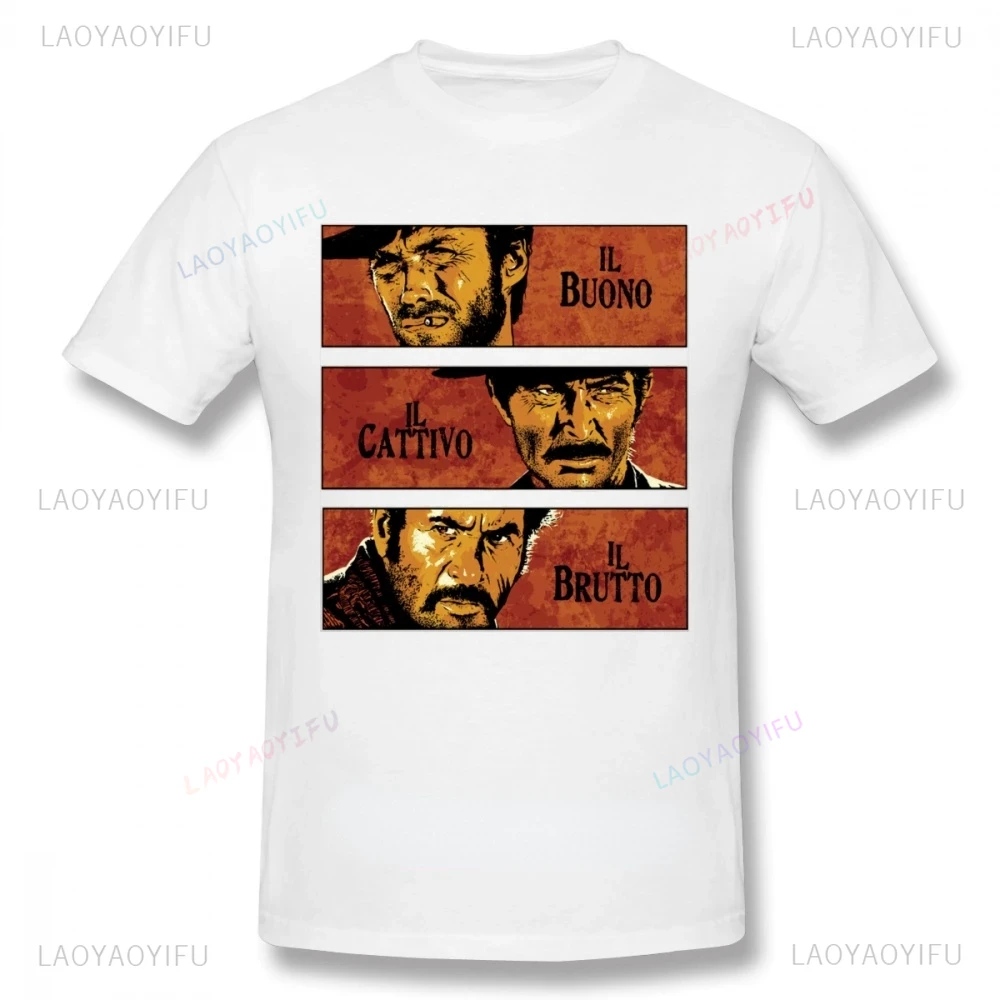 Mode hommes vêtements le bon le mauvais et laid impression t-shirt pour homme Il Buono Brutto Cattivo hauts été banlieue t-shirts occasionnels