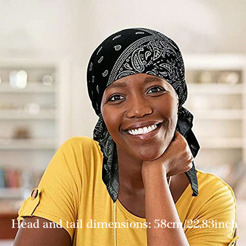Chapeau de chimio pour femmes, Turban à la mode musulmane, couvre-chef pré-attaché, Bandana pour la perte de cheveux