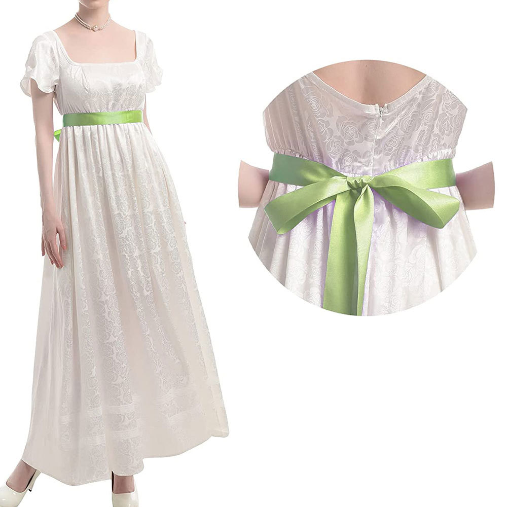Femmes médiévales Corset victorien femmes Vintage col carré robe longue blanc Kate Sharma régence robe époque de la guerre civile robe