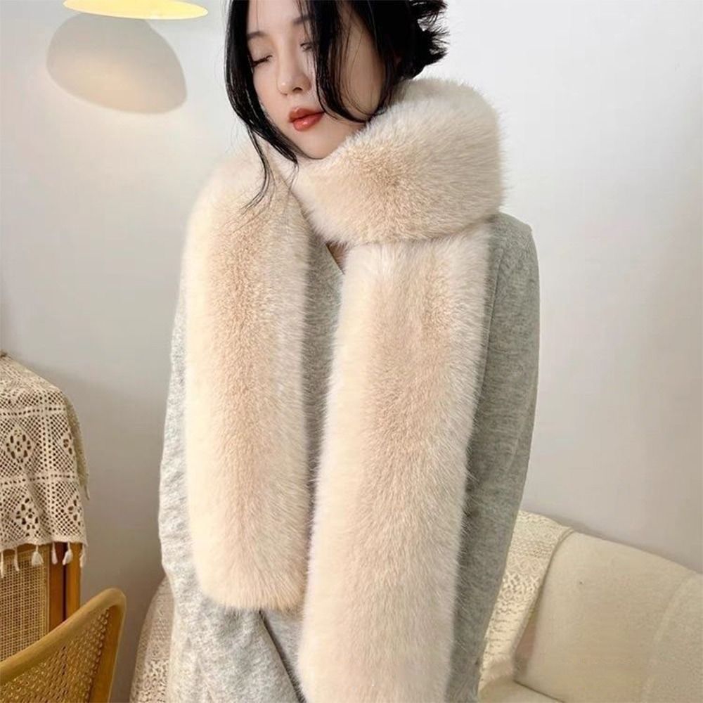 À la mode 180 cm fausse fourrure longue écharpe douce en peluche épaisse longue bande écharpe fourrure décor luxe enveloppes châle fête dames cou plus chaud