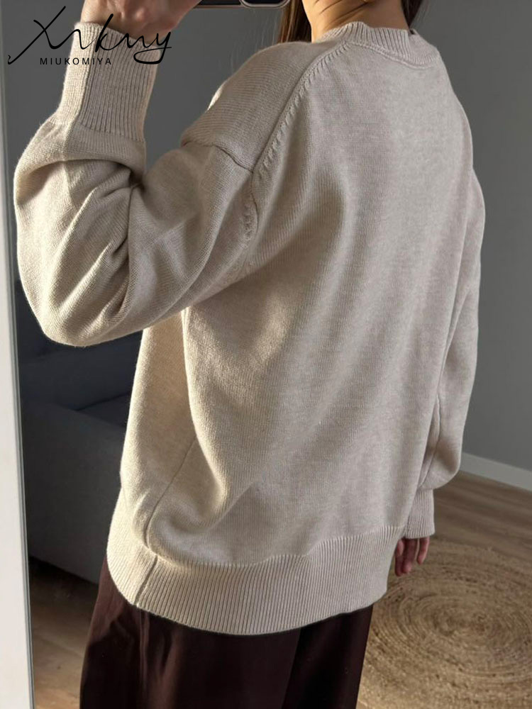 MiuKoMiYa femmes hiver surdimensionné pull bordeaux col rond Vintage pulls en vrac chandails de noël pour les femmes hauts élégants
