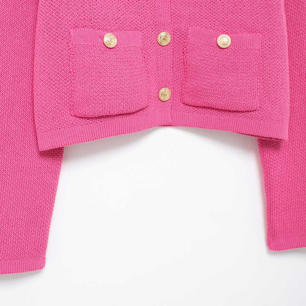 Pull Cardigan tricoté avec boutons dorés pour femmes, poches plaquées, manches longues, vêtements d'extérieur pour femmes, hauts chics, à la mode