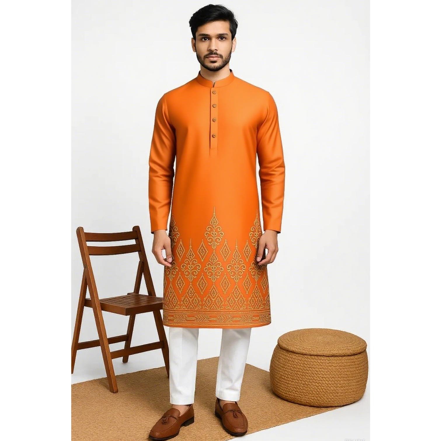 Hauts musulmans pour hommes, Style ethnique, manches longues, col montant, chemises décontractées, Slim, ourlet irrégulier, chemisiers marocain, haut de dubaï