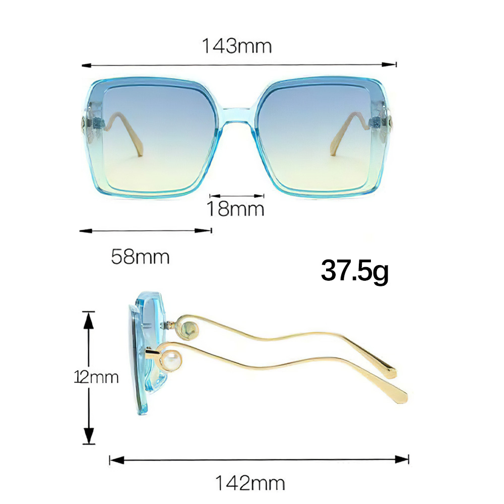 Lunettes de soleil pour femmes, monture dégradée bleu jaune, Design Unique à Double monture, décoration sphérique dorée, mode moderne
