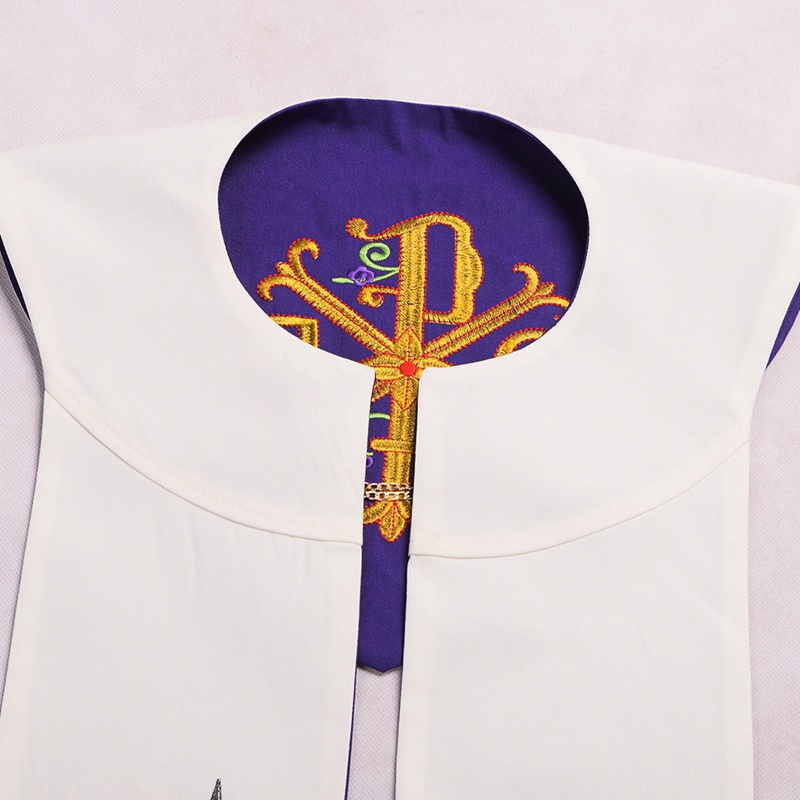 Costume de clergé étole de prêtre, écharpe d'église réversible brodée Double face Soutane