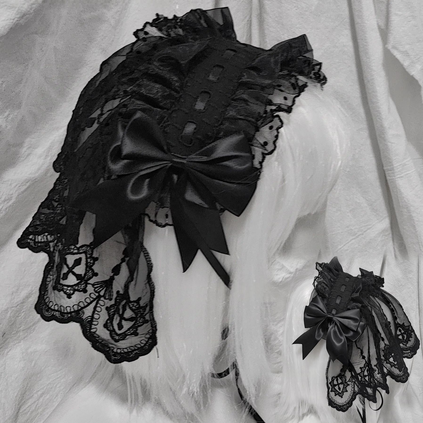 Voile de mariée Lolita Original, 4 Types, bandeau polyvalent, gothique, dentelle foncée, couvre-chef d'ange, Cosplay Lolita, accessoire pour cheveux à volants