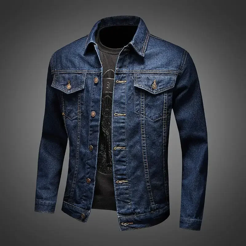 Vestes en jean coupe couvertes pour hommes, manteau en jean bleu, cow-boy vintage, prix bon marché, designer, hiver, automne