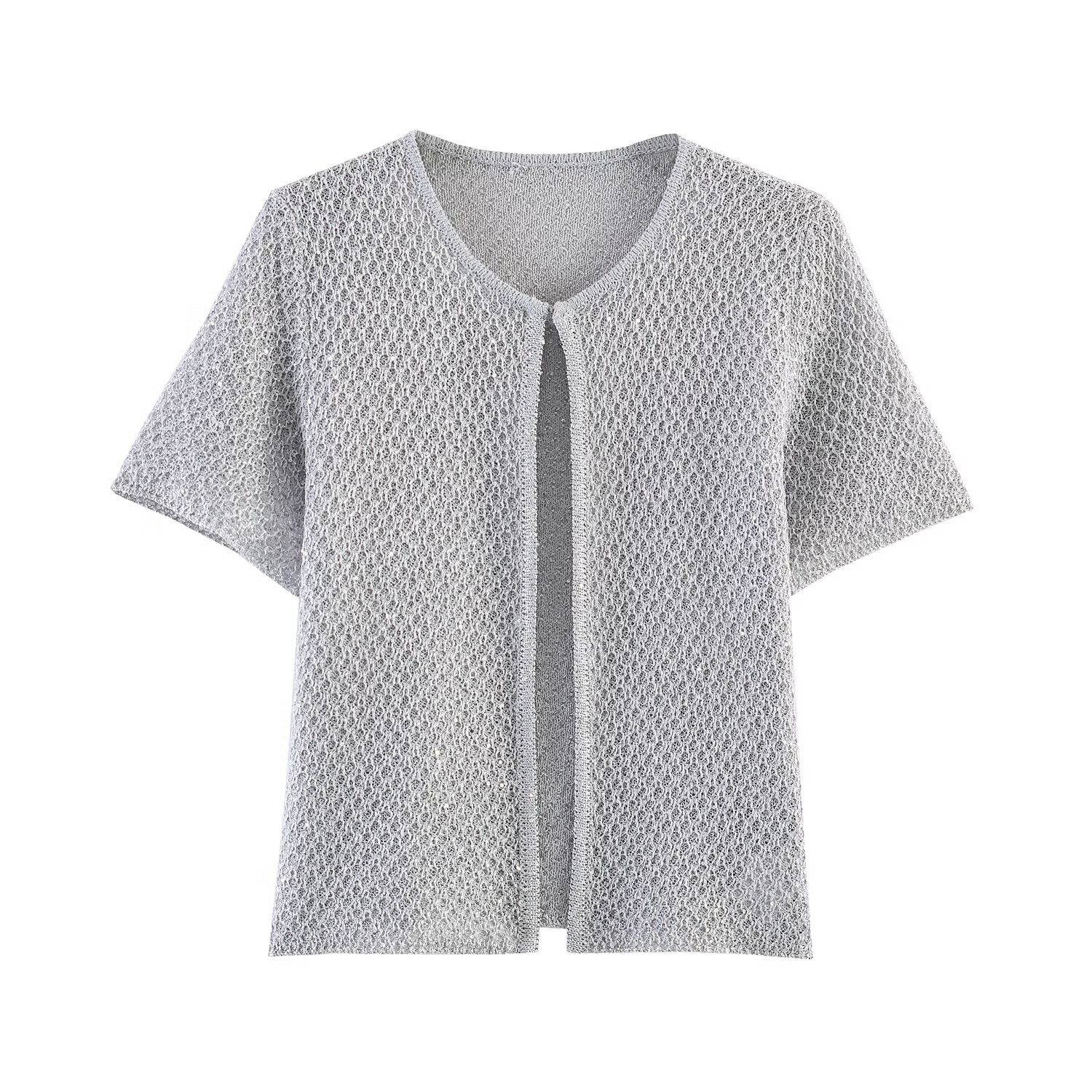 Vêtements pour femmes, nouveau Style européen et américain, mode Simple, décoration de perles, haut tricoté, gilet tricoté, 2025