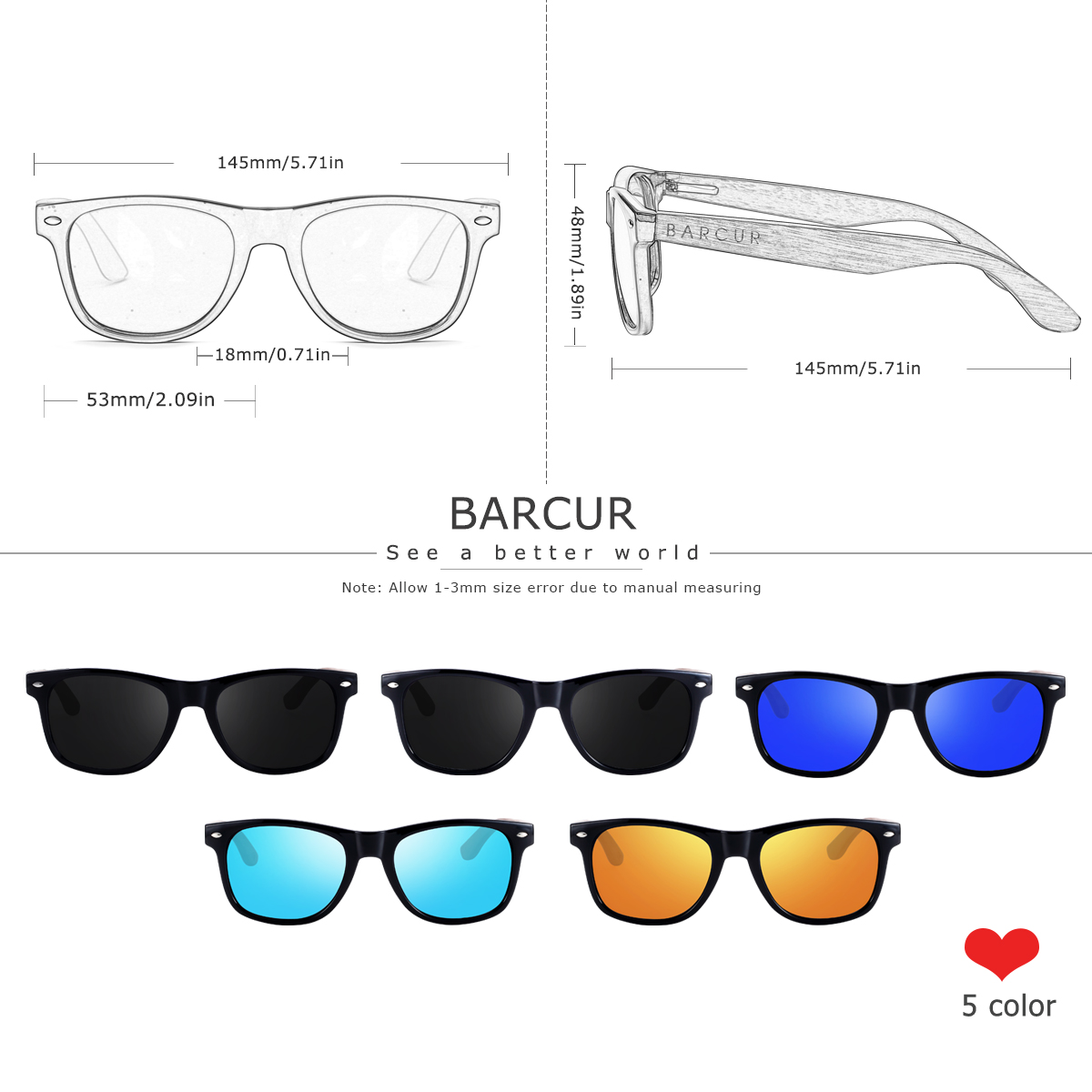 Lunettes de soleil en noyer noir, polarisées en bois, pour hommes, Protection UV400, boîte d'origine en bois