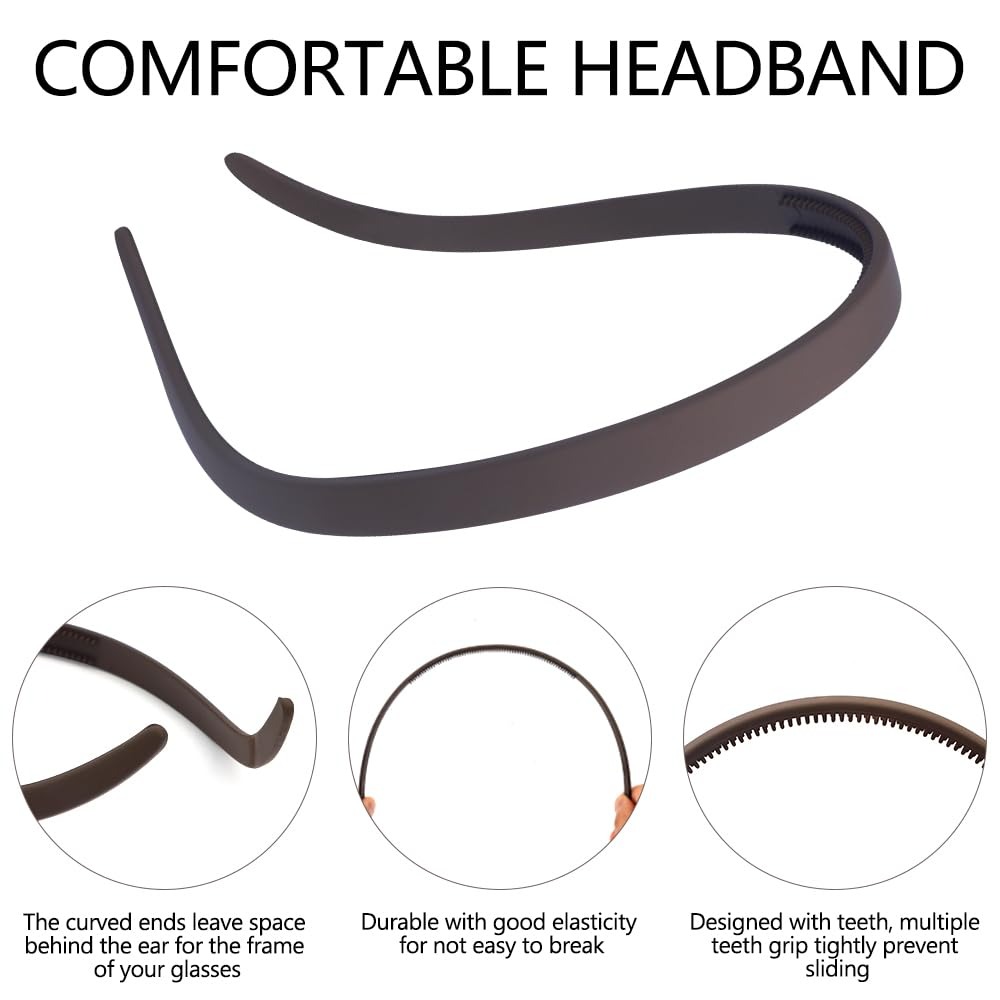 Serre-têtes pour porteurs de lunettes, sans pression, anti-mal de tête, confortables, avec dents antidérapantes, pour femmes et filles