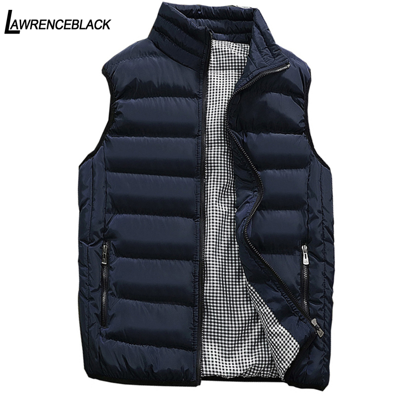 Hommes veste sans manches gilet hiver mode décontracté mince manteau marque vêtements gilets coton rembourré hommes gilet hommes gilet grande taille