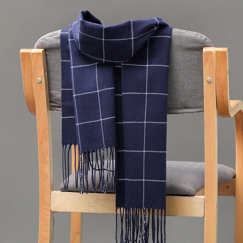 Écharpe en cachemire pour hommes, garde au chaud, décontractée, marque de styliste, Pashmina, pompon, châle d'affaires, nouvelle collection hiver 2023
