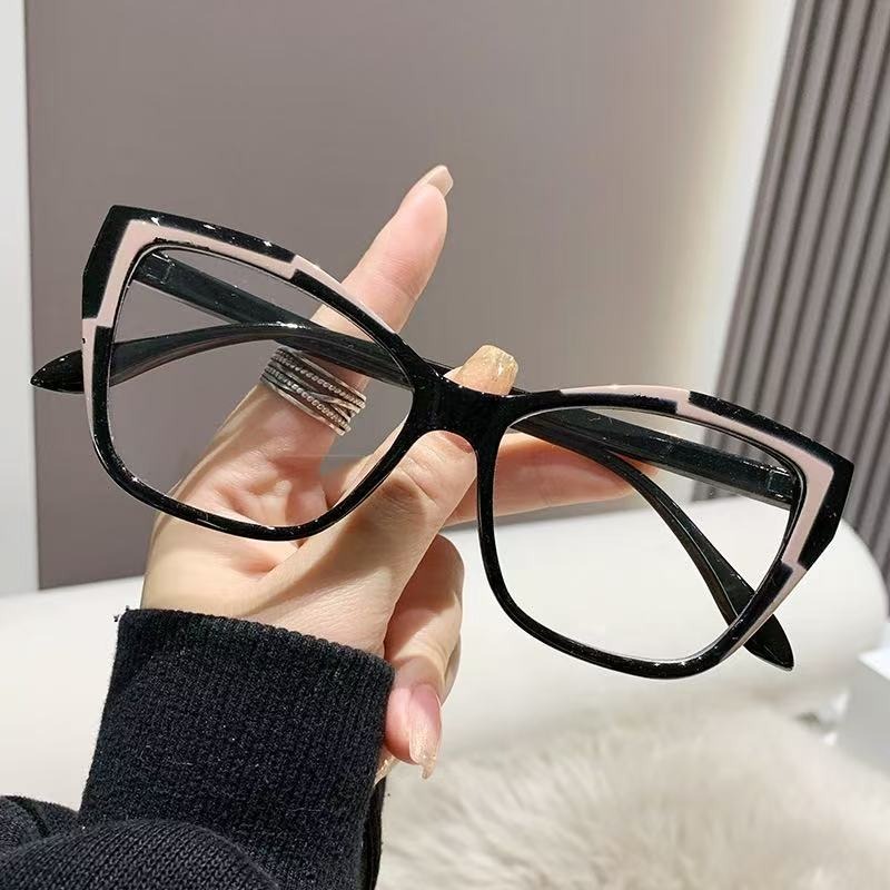 Lunettes de lecture élégantes pour femmes, design color block tendance, anti-lumière bleue, force de correction de 1.0 à 4.0