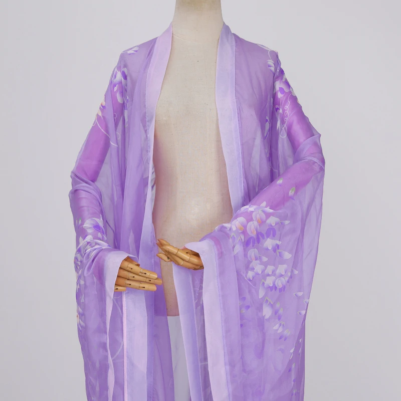 Cape de couleur imprimée, Cardigan Hanfu chinois, manteau en mousseline de soie florale, vêtements de danse folklorique classique, chemise à grandes manches de Style ancien