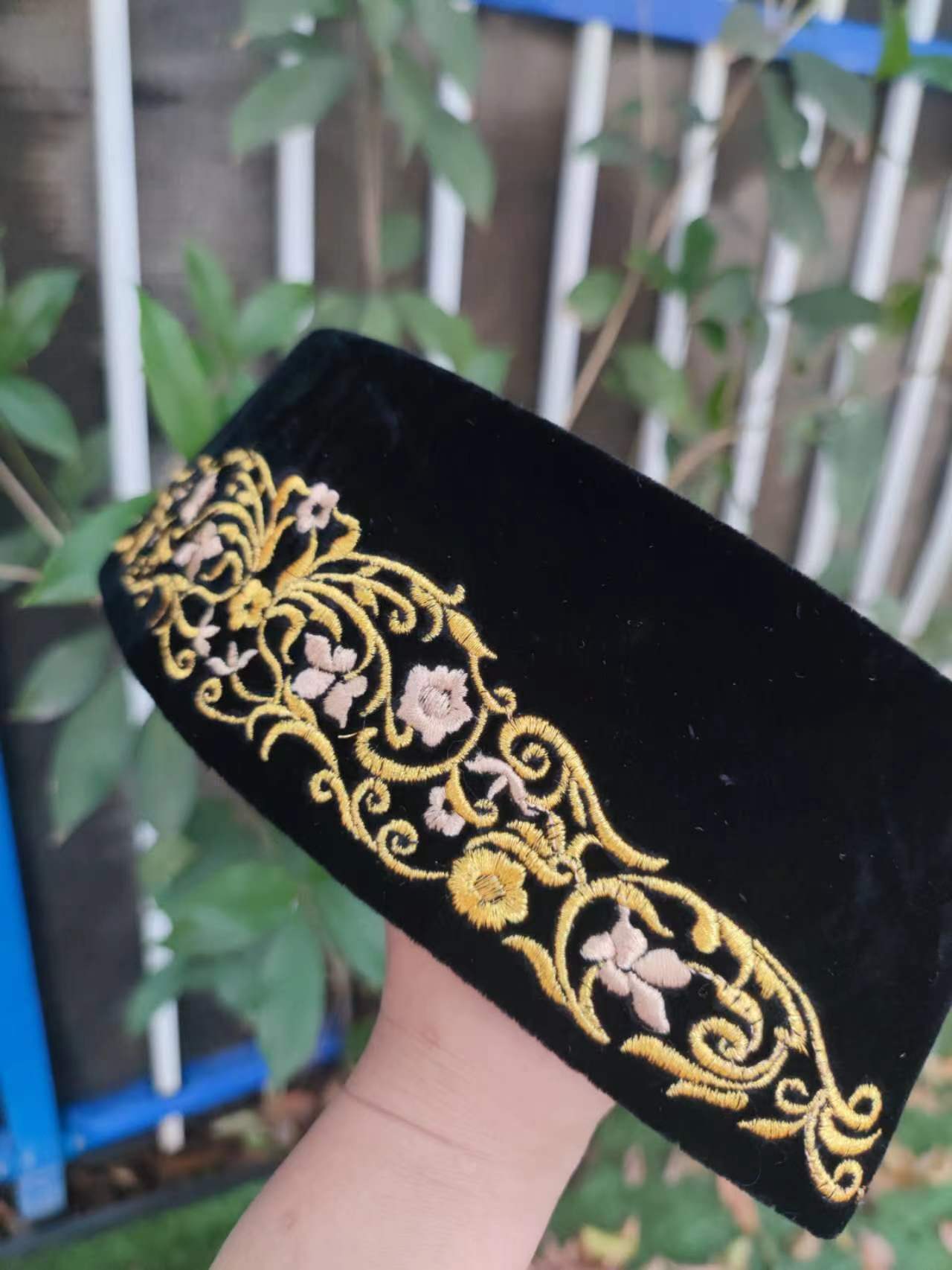 Chapeau de prière musulman en velours pour hommes, casquettes de bateau de Dubaï, Hijab arabe, enveloppes de sauna, document solide, fête du Ramadan, automne, nouveauté, 2024