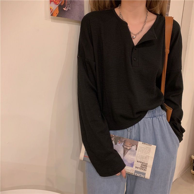 T-shirts à manches longues pour femmes, hauts en coton minimalistes, coupe décontractée, tissu extensible surdimensionné, confortable, doux, quotidien, rétro d'automne