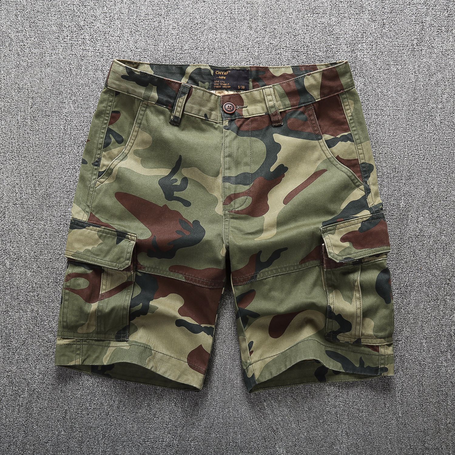 Shorts Cargo Camouflage Décontractés pour Hommes – Tendance Estivale, Confortables, Style Workwear Américain, Idéaux pour l'Extérieur et la Plage