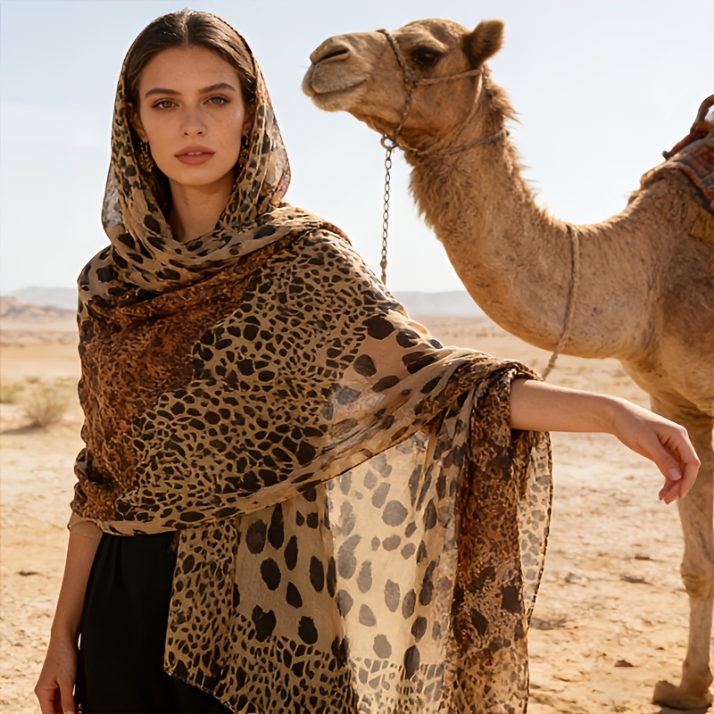 Écharpe en soie de mûrier à imprimé léopard de luxe, légère, accessoire de mode printemps-été, polyvalente et élégante