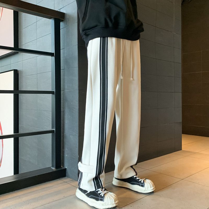Automne hiver pantalons décontractés élégants pour hommes Style de rue américain mode coupe ample jambe droite hommes vêtements