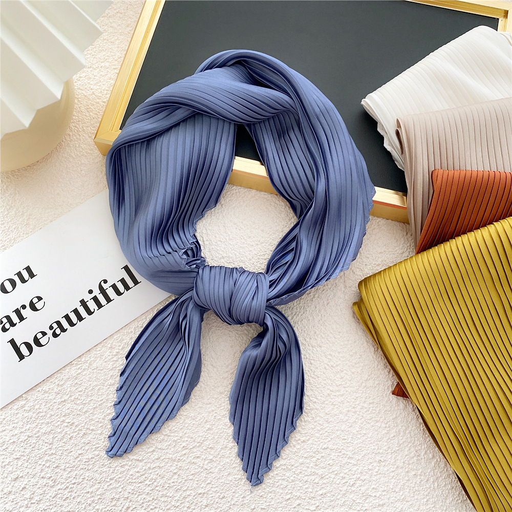 Femmes Foulard carré maigre ruban tête cou petit plissé cheveux cravate bande Foulard Satin Foulard foulards Foulard foulard