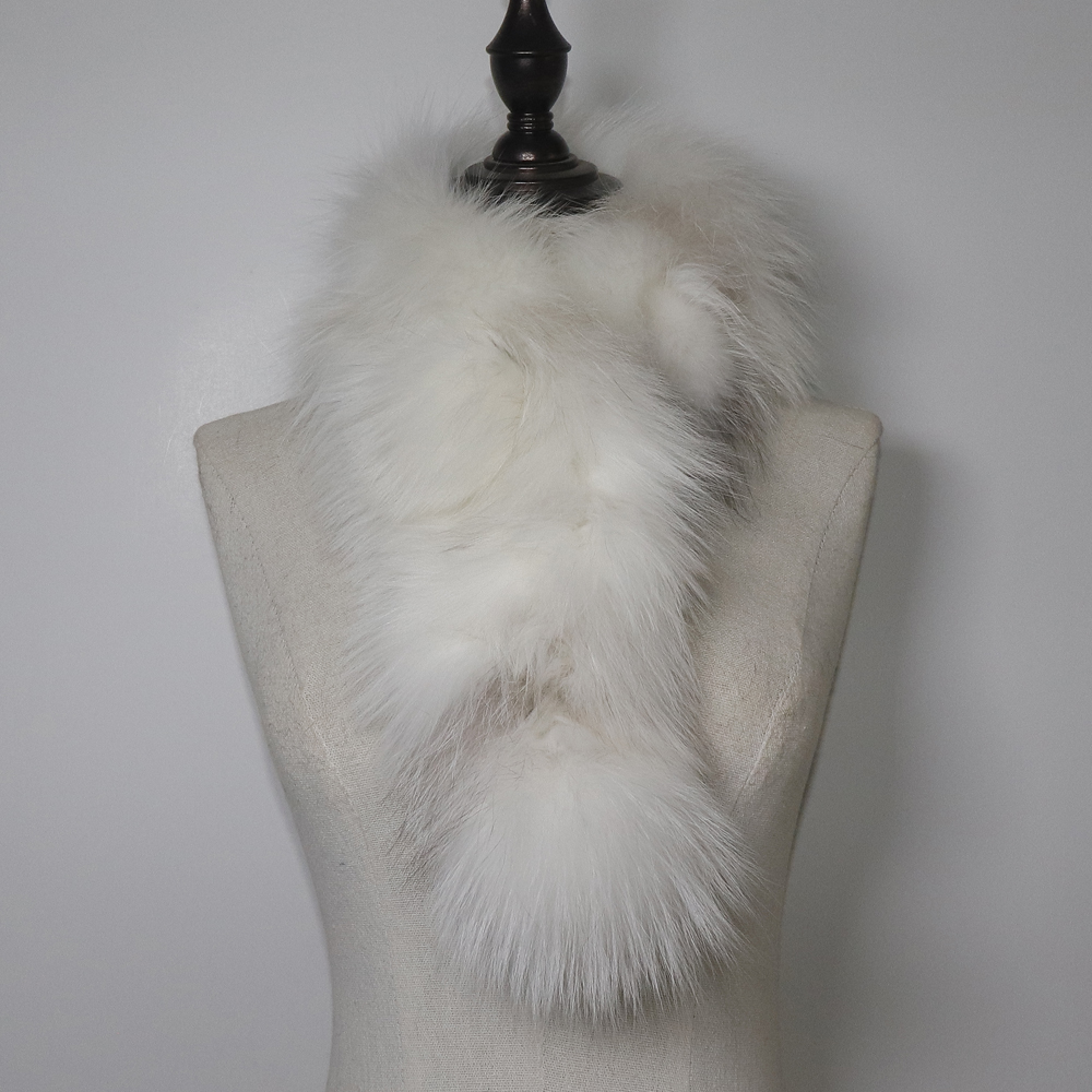 Nouveau femmes hiver 100% véritable fourrure de renard écharpe en plein air garder au chaud épais naturel fourrure de renard foulards dame mode véritable fourrure de renard silencieux