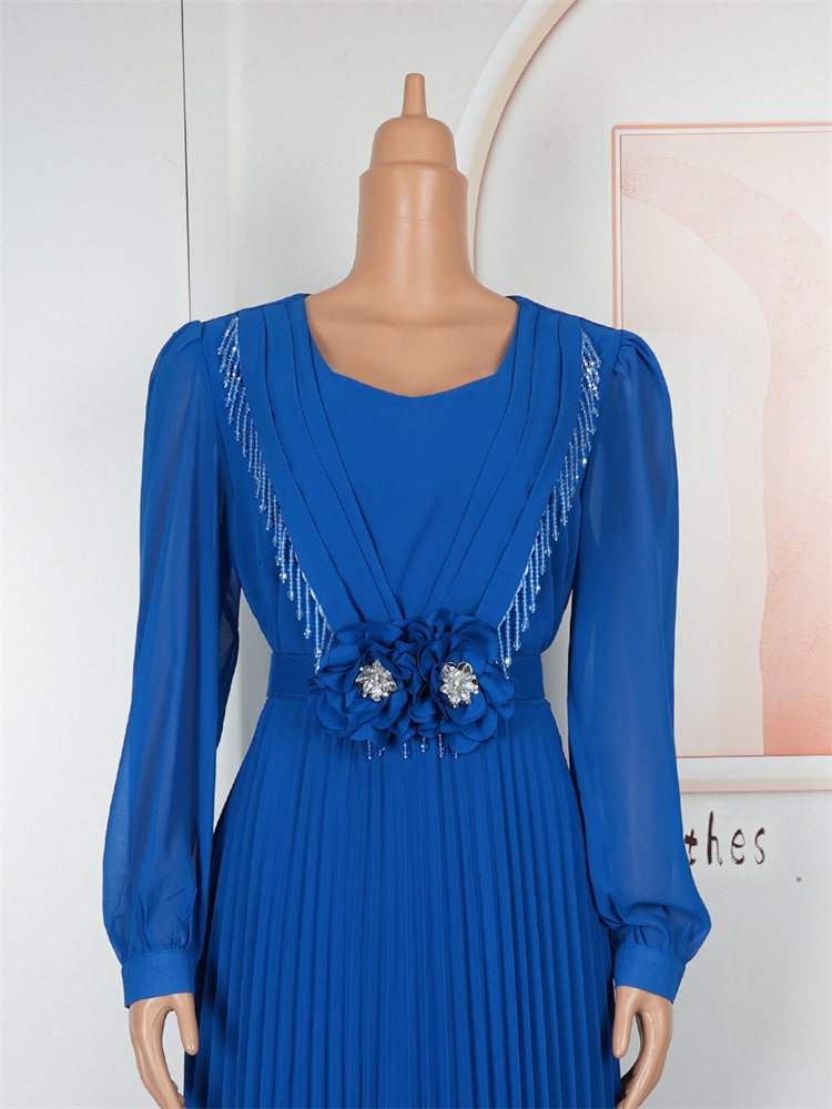 Robes de soirée de fête femmes élégantes à manches longues Robe en mousseline de soie mariage bal robes d'anniversaire africain Dashiki Maxi Robe dame vêtements