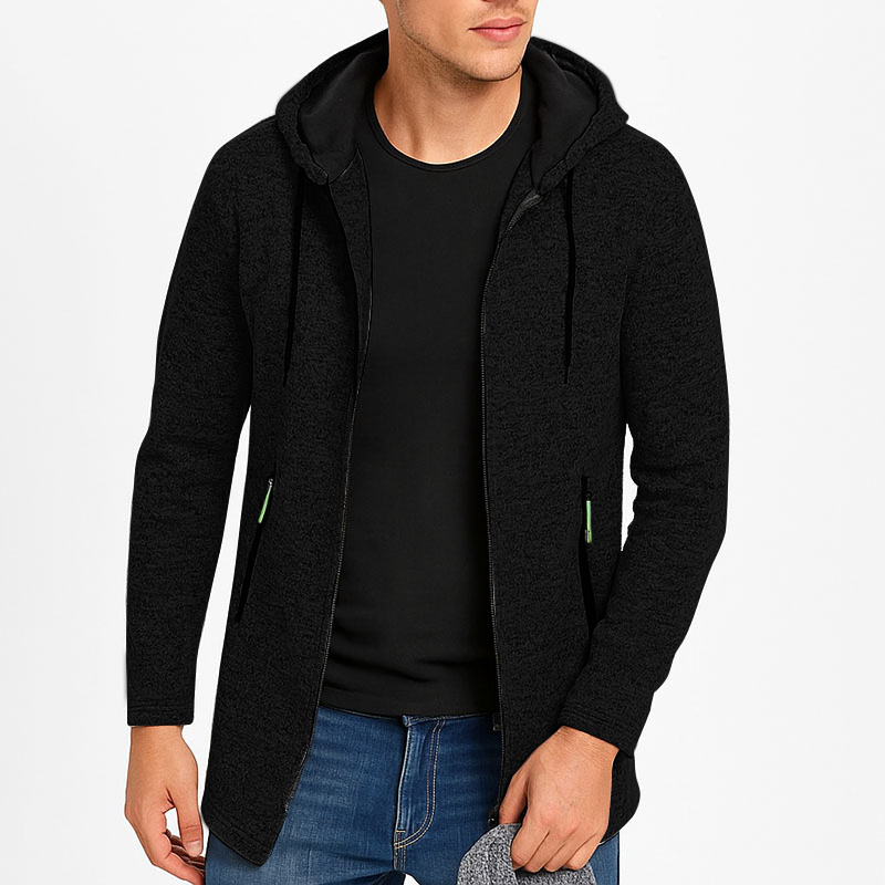 Sweat-shirt à capuche pour hommes, décontracté, avec poches zippées, fermeture éclair complète, manches longues, veste de sport, vêtements d'extérieur surdimensionnés