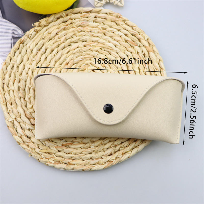 Boîte à lunettes d'été en cuir PU haut de gamme couleur unie, étui à lunettes de soleil et de vue résistant à la pression, sacs à lunettes