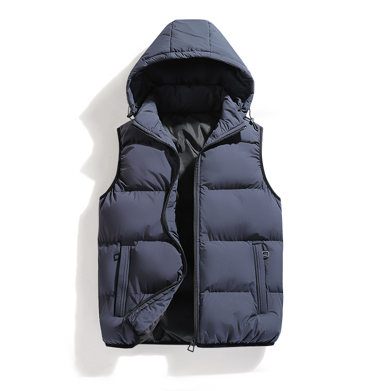 Hommes gilet veste chaude sans manches vestes hiver imperméable à l'eau manteau à glissière automne col montant gilet décontracté marque vêtements