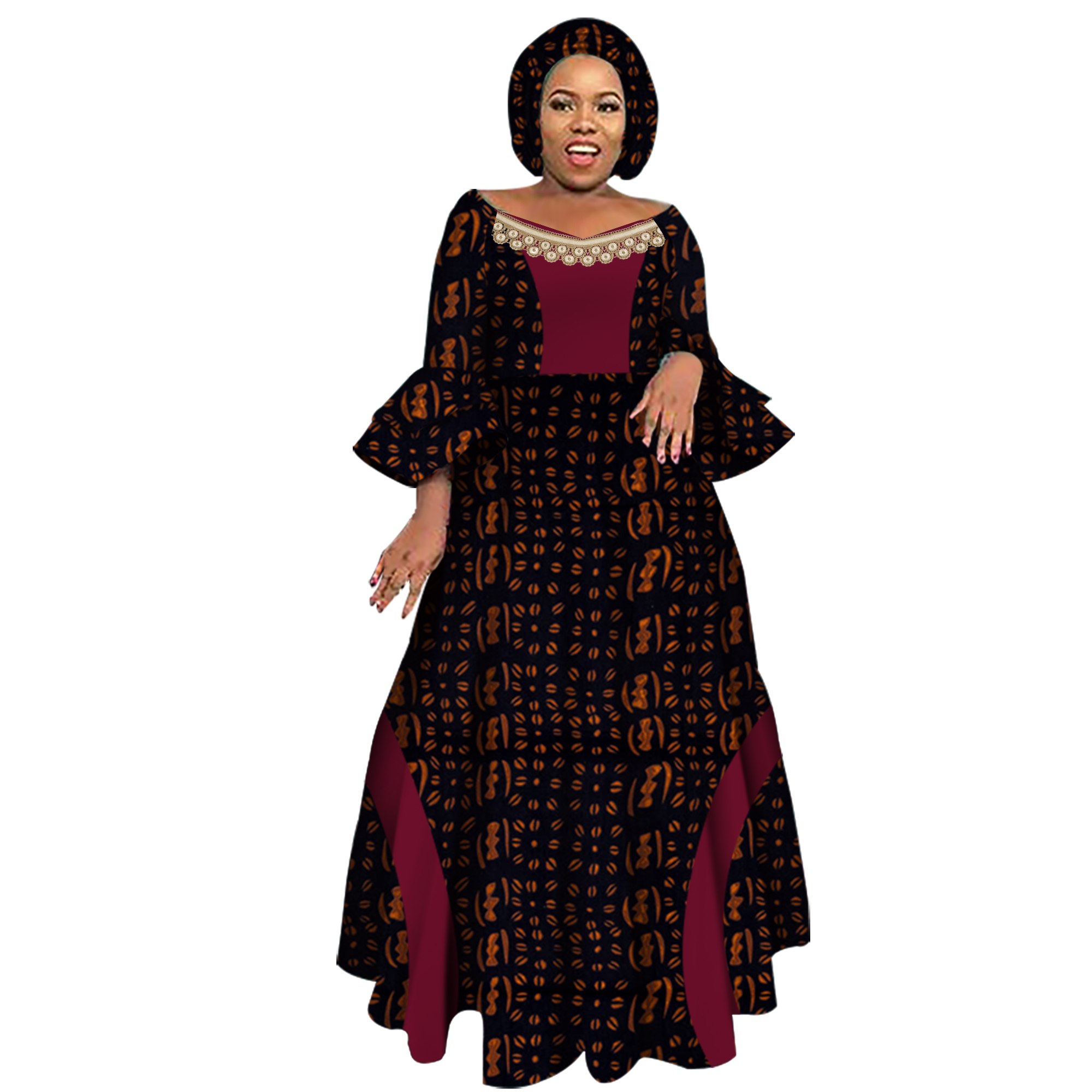 Robes à manches longues pour femmes, pour fêtes, mariages, occasions décontractées, rendez-vous, robes africaines Dashiki, robes africaines pour femmes WY3819