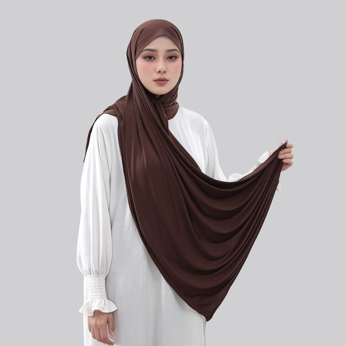 Nouveau Hijab en Jersey Liquide pour Femme, Foulard Scintillant en Soie Imitée, Châle Uni, Bandeau Musulman, Turban 170*60cm