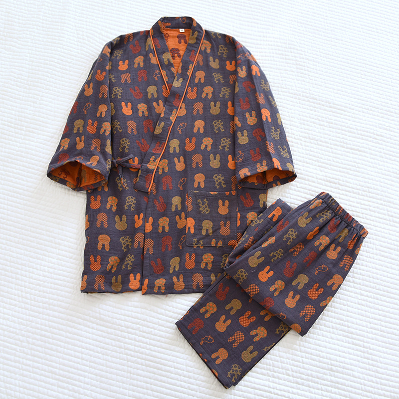 Ensemble Kimono Japonais Décontracté pour Femme, Pyjama Trempé, Vêtement de Maison, Demi Manches, Nouvelle Collection