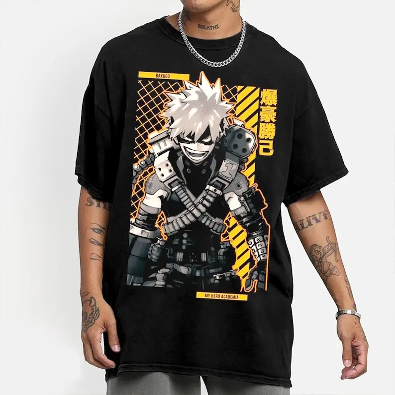 Chemise étudiante Bakugo Katsuki et Kirishima Eijirou, T-shirt Kacchan