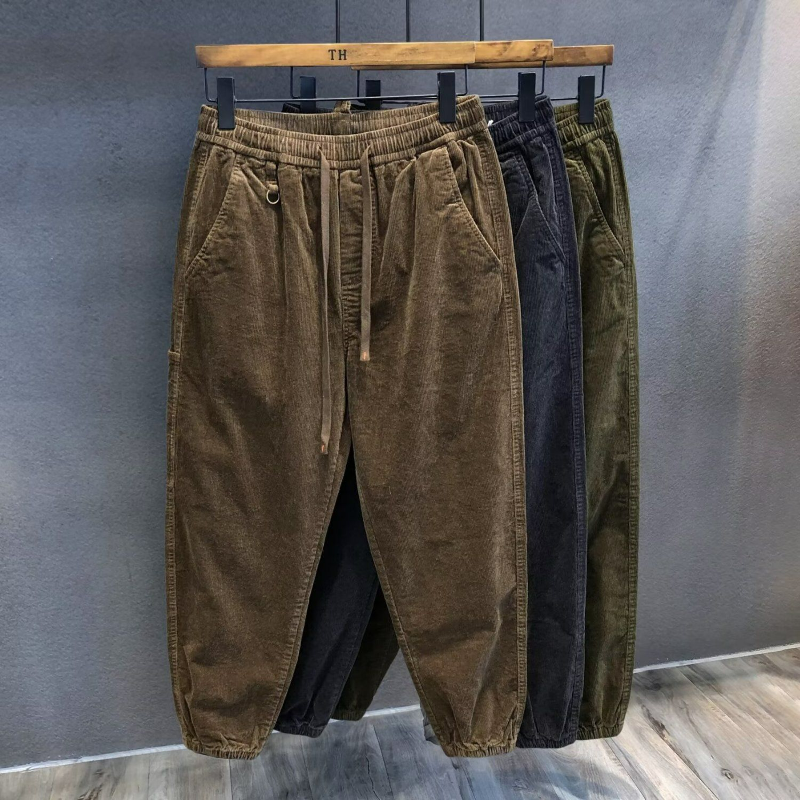 Pantalon Sarouel en Velours Côtelé pour Homme, Streetwear Décontracté, Baggy, Pantalon de Survêtement, Vêtements Rétro, Aadt, Smile Optics, Chaud, Y2K, Automne, Hiver